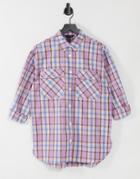 New Look Oversized Boyfriend Shirt In Purple Check
