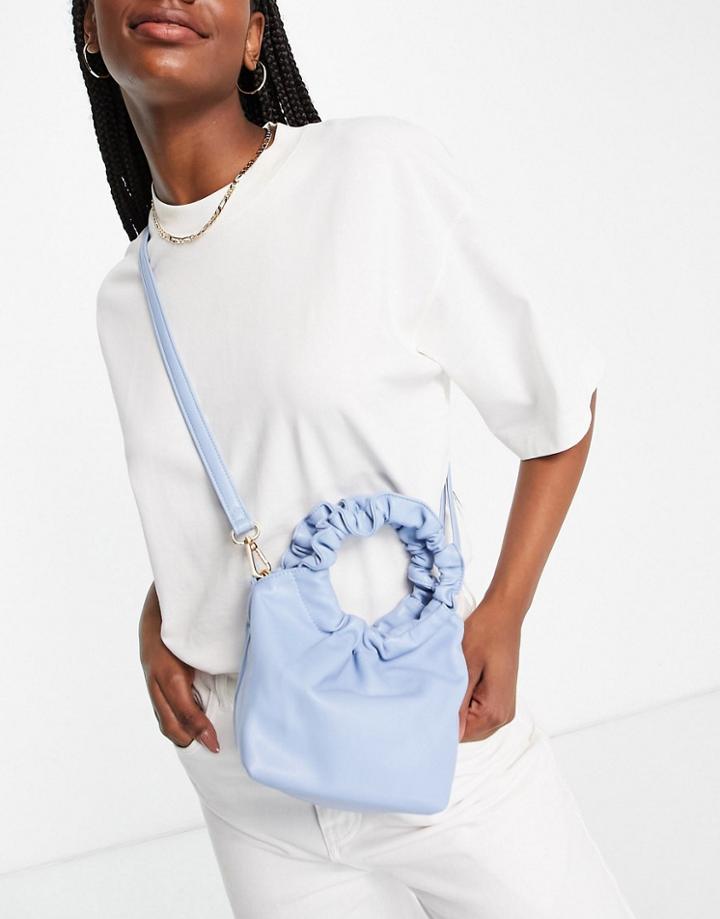 Truffle Collection Ruched Crossbody Bag In Blue-blues