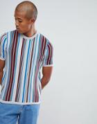 Asos Vertical Stripe Tee In Gray - Gray