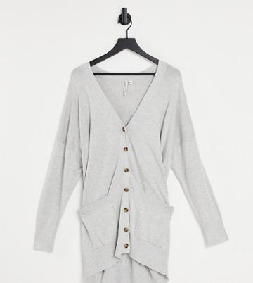 Simply Be Boyfriend Cardigan In Gray-grey
