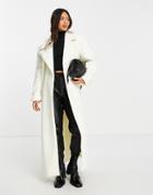 Na-kd X Josefine Boucle Long Coat In Off White