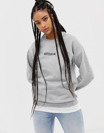 Adolescent Clothing Antisocial Sweatshirt - Gray