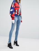 Cheap Monday Second Skin High Rise Skinny Jeans With Unravelled Hem -