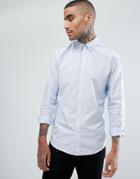 Stradivarius Slim Fit Oxford Shirt In Baby Blue - Blue