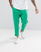 Asos Tapered Cropped Jogger In Poly Tricot - Green