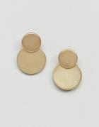 Pieces Drop Gold Disc Earring - Gold