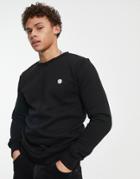Le Breve Centre Stitch Crew Neck Sweatshirt In Black