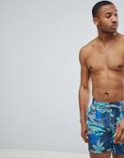 Esprit Swim Shorts With Hibiscus Print - Gray