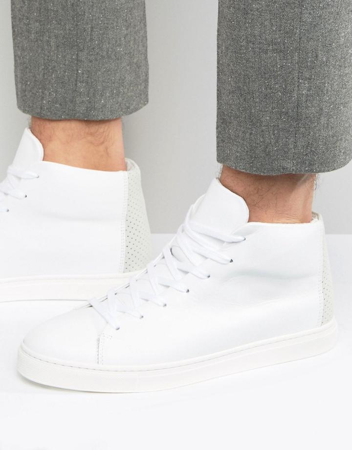 Selected Homme David Hi Top Sneakers - White