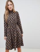 Vila Tile Print High Neck Dress-multi