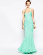 Forever Unique Porsia Maxi Dress In Lace - Mint
