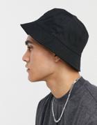 Asos Design Bucket Hat In Black Cotton