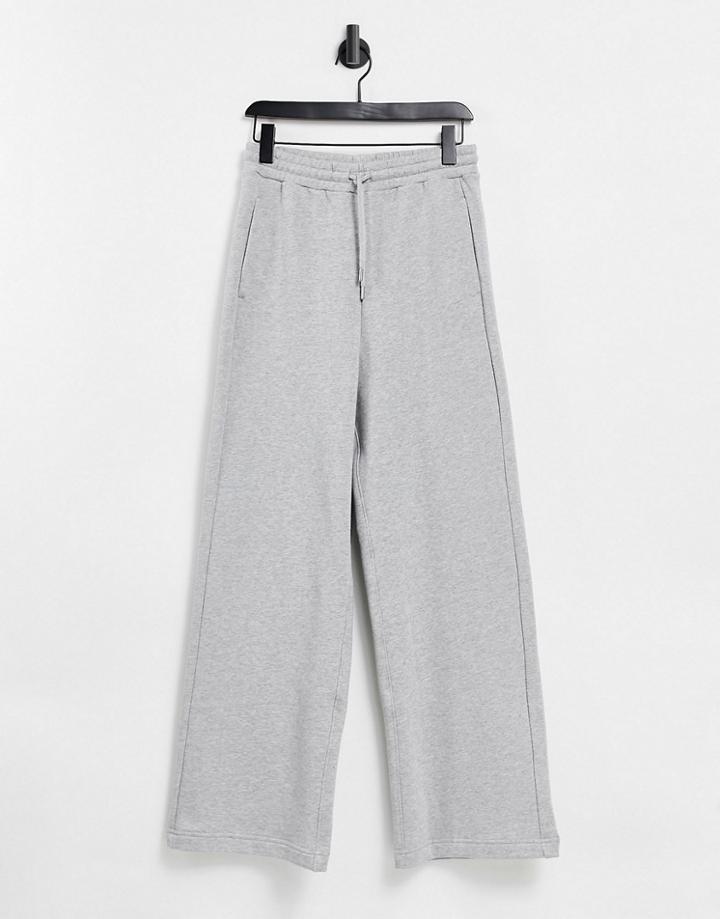 & Other Stories Organic Cotton Wide Leg Sweatpants In Gray-grey