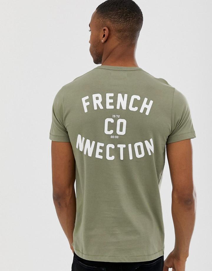 French Connection Back Print Logo T-shirt-green