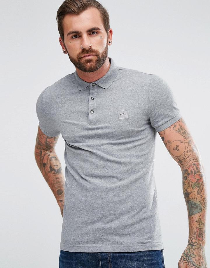 Boss Orange By Hugo Boss Pavlik Slim Fit Polo Shirt In Gray - Gray