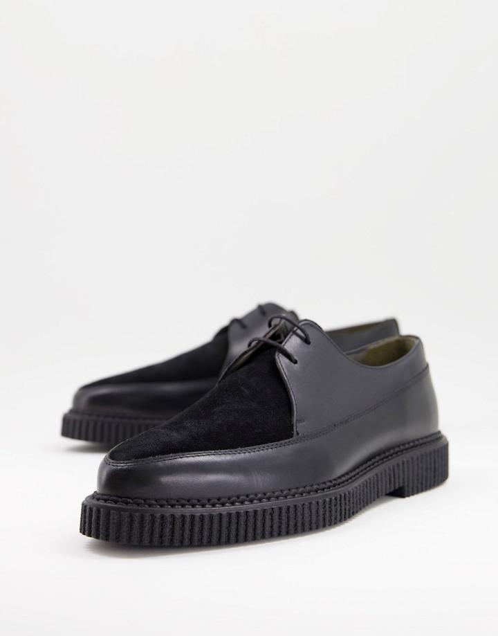 Bolongaro Trevor Leather & Suede Lace Up Shoes-black