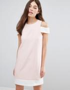 Hedonia Cut Out Shoulder Shift Dress - Pink