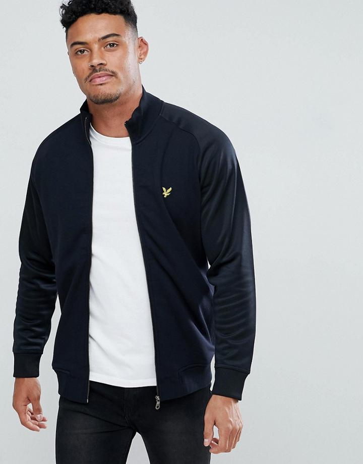 Lyle & Scott Tricot Jersey Track Jacket In Black - Black