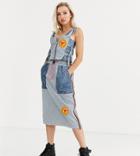 Db Berdan Denim Skirt With Contrast Panels And Drawstring