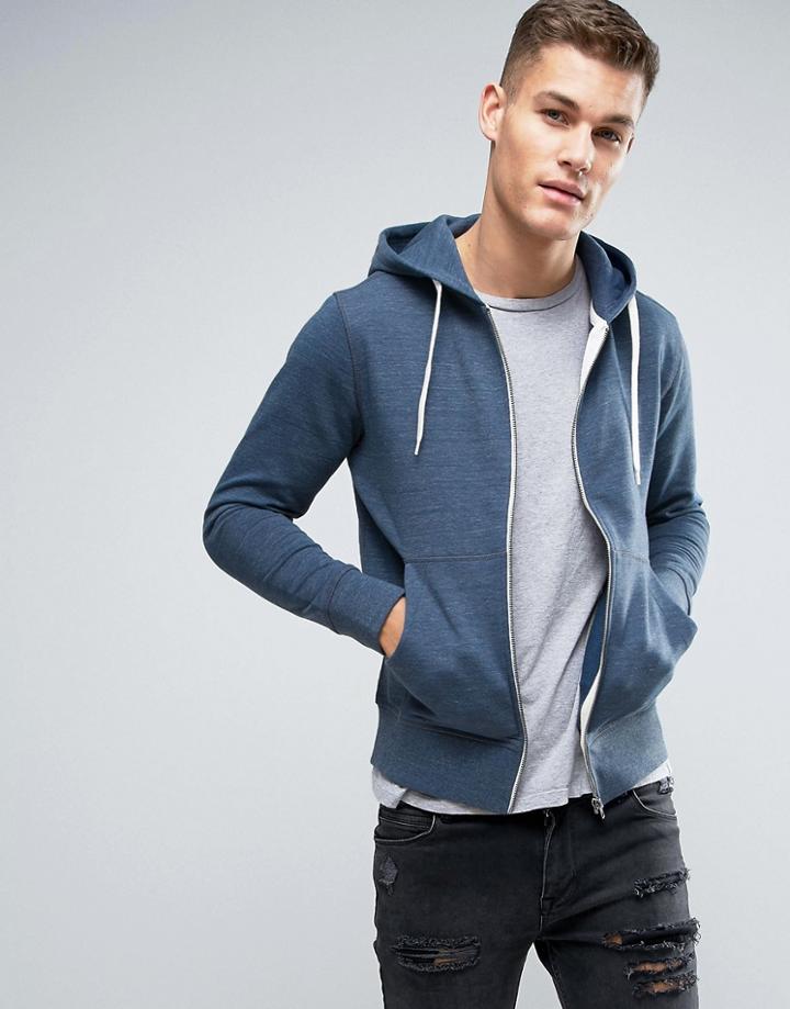Jack & Jones Originals Zip Thru Hoodie - Blue