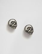 Cheap Monday Mini Skull Earrings - Silver