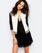 Ba & Sh Embroidered Vest - Ecru B