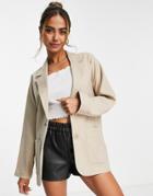 Monki Blazer In Beige - Beige-neutral