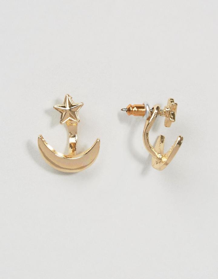Asos Moon & Star Swing Earrings - Clear