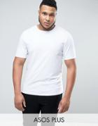 Asos Plus Muscle T-shirt With Crew Neck In White - White