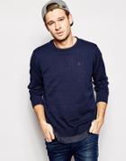 Blend Crew Knit Sweater Slim Fit - Navy