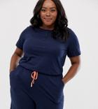 Junarose Contrast Tie Romper-navy