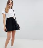 Asos Design Petite Mini Skater Skirt - Black
