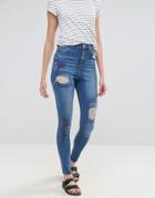 Waven Anika Ripped High Rise Skinny Jeans - Blue