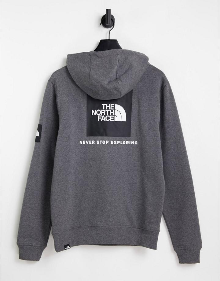 The North Face Black Box Search And Rescue Back Print Hoodie In Gray