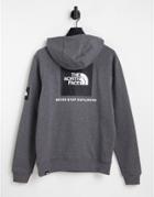 The North Face Black Box Search And Rescue Back Print Hoodie In Gray
