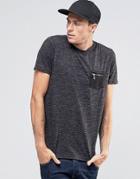Brave Soul Slub Zip Pocket T-shirt - Gray