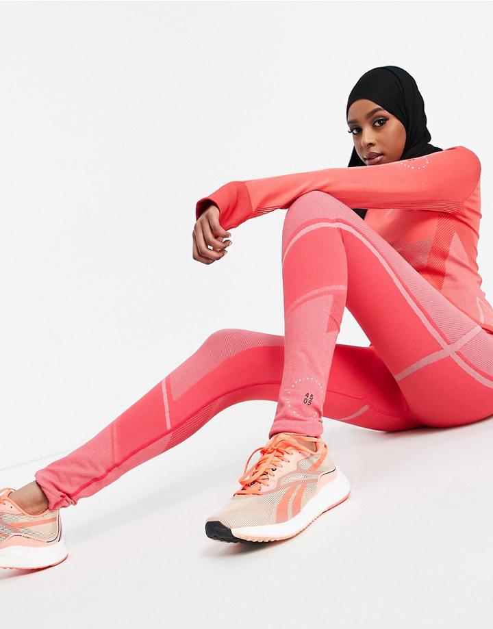 Asos 4505 Seamless Legging With Color Block Contour-red