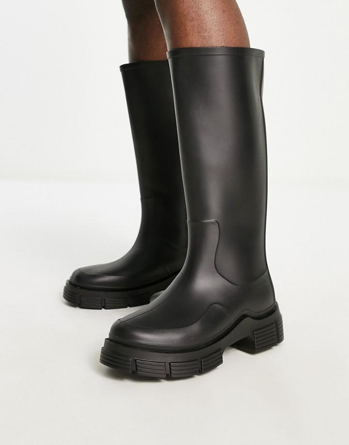 Asos Design Chunky Wellington Boot In Black