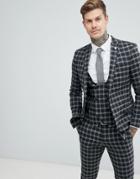 Twisted Tailor Super Skinny Suit Jacket In Gray Check - Gray