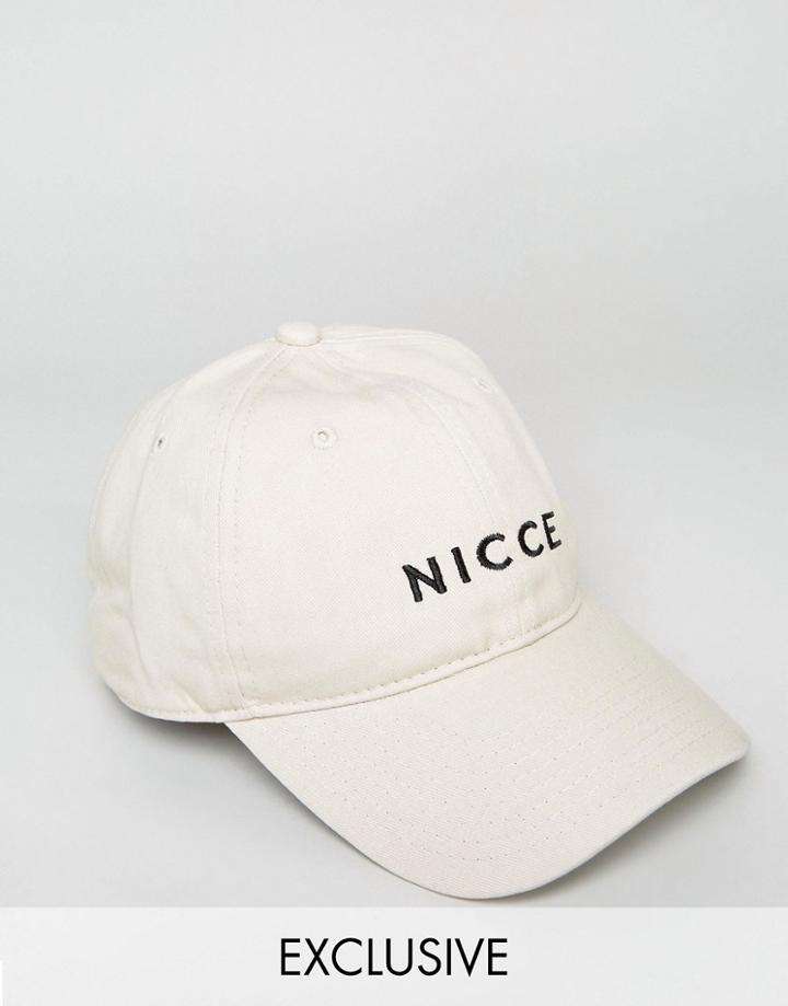 Nicce London Baseball Cap In Stone - Beige