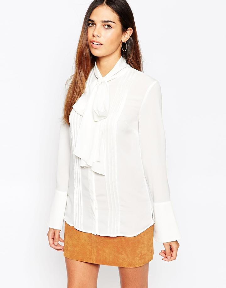 Warehouse Pussybow Blouse - Cream