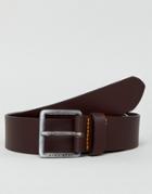 Boss Leather Jeans Belt In Dark Brown - Brown