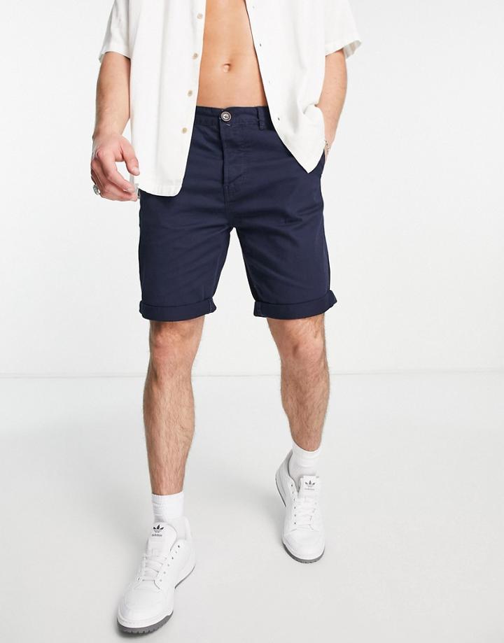 Threadbare Chino Shorts In Navy