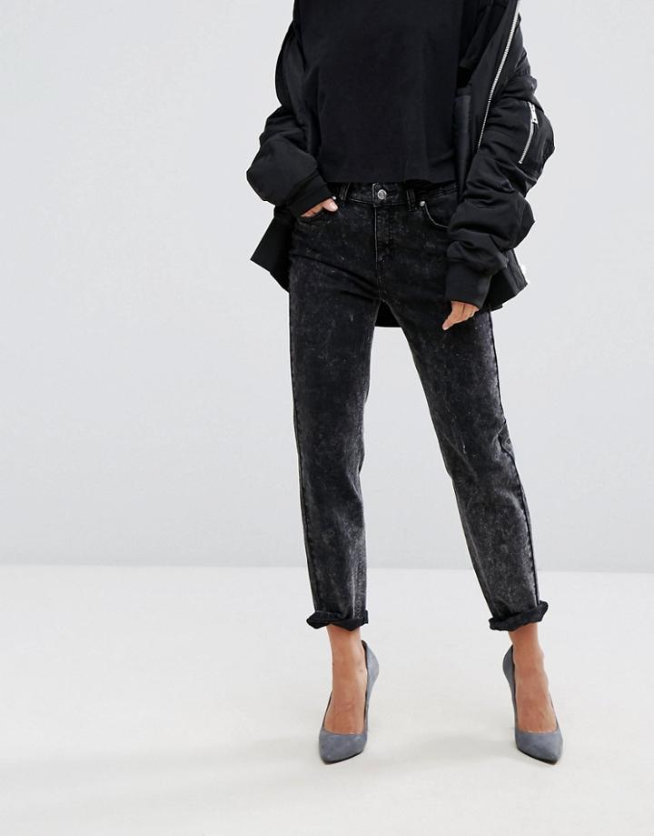 Dr Denim Edie High Rise Straight Leg Jean - Black
