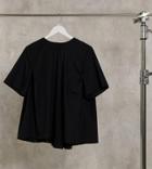 Asos Design Curve Short Sleeve Cotton Top With Pleat Back Detail In Black