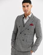 Gianni Feraud Skinny Fit Wool Blend Bold Check Suit Jacket