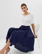 Na-kd Asymmetric Skirt In Navy - Navy