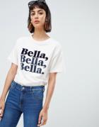 Mango Bella Graphic T Shirt In White - White