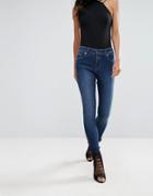 Lipsy Lift & Shape Jeans With Raw Step Hem - Blue