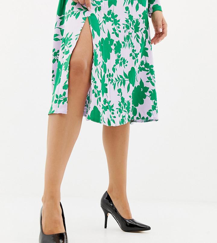 Truffle Collection Wide Fit Pointed Heels - Black